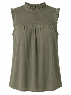 NANETTE LEPORE Sleeveless Blouse with Smocked Neckline